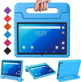 img 4 attached to 🏻 BMOUO Kids Case for Onn 10.1 Pro Tablet 2020 (Model:100003562) - Shockproof and Lightweight Kids Case with Convertible Handle Stand - Blue