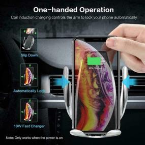 img 1 attached to ⚡️ Universal 15W Wireless Car Charger Phone Mount: Fast Charging for iPhone 12/11/Pro/Max/Xr/Xs/X/8/Plus, Samsung Galaxy S10/Note 10/S9/S8 and More | Silver