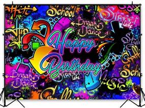 img 3 attached to 🎉 Neon Graffiti Birthday Backdrop - Retro Hip Hop Background 80s 90s Party Photography - Dark Glow Splatter Birthday Party Decorations (7x5ft)