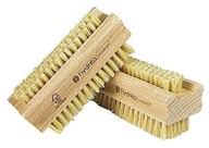 🌿 hydréa london extra tough fsc certified beechwood wooden nail brush twin pack with firm cactus bristles for effective cleaning logo