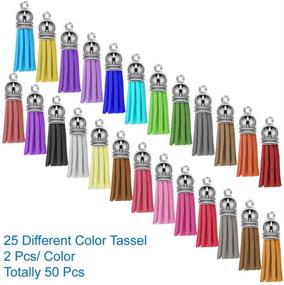 img 1 attached to 100-Piece Selizo Keychain Bulk Pack with Chain, Tassel Pendants for Jewelry Making and Crafts