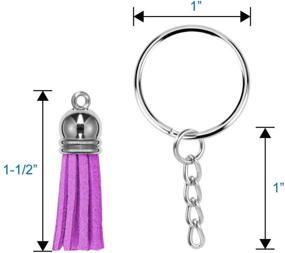 img 2 attached to 100-Piece Selizo Keychain Bulk Pack with Chain, Tassel Pendants for Jewelry Making and Crafts