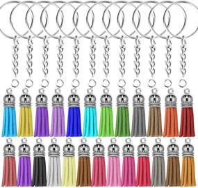 img 4 attached to 100-Piece Selizo Keychain Bulk Pack with Chain, Tassel Pendants for Jewelry Making and Crafts