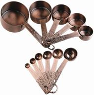 🥄 set of copper and stainless steel measuring cups and spoons - 5 cups and 6 spoons for accurate measurements logo