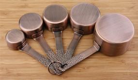 img 2 attached to 🥄 Set of Copper and Stainless Steel Measuring Cups and Spoons - 5 Cups and 6 Spoons for Accurate Measurements