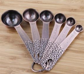 img 1 attached to 🥄 Set of Copper and Stainless Steel Measuring Cups and Spoons - 5 Cups and 6 Spoons for Accurate Measurements