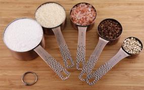 img 3 attached to 🥄 Set of Copper and Stainless Steel Measuring Cups and Spoons - 5 Cups and 6 Spoons for Accurate Measurements