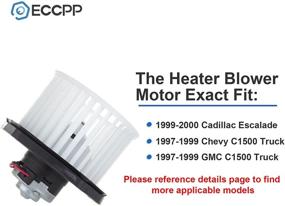 img 2 attached to ECCPP HVAC Plastic Heater Blower Motor for Chevy & Cadillac 🔥 Trucks with Fan Cage - Compatible with C3500, K1500, K2500, K3500 GMC Trucks