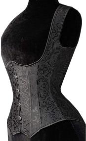 img 2 attached to SHAPERX Women's Steampunk Tesla Underbust Corset Vest for Waist Training and Steel Boning