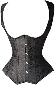 img 4 attached to SHAPERX Women's Steampunk Tesla Underbust Corset Vest for Waist Training and Steel Boning