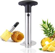 🍍 efficient 3-in-1 pineapple cutter corer slicer peeler - stainless steel kitchen gadget with stem remover - black логотип