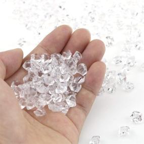 img 1 attached to 💎 UPlama 600PCS Fake Crushed Ice Rocks: Acrylic Diamond Crystals for Vase Fillers, Home Decoration, Weddings, and Birthdays (White)