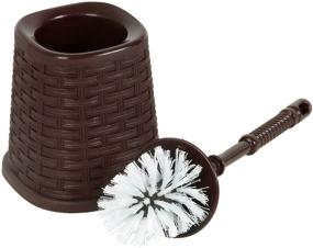 img 2 attached to 🧻 Brown Wicker Free Standing Toilet Brush and Holder