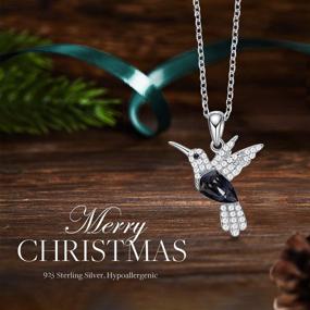 img 2 attached to CDE Christmas Necklace for Women - Hummingbird Necklace in S925 Sterling Silver with Austria Crystal Embellishments - Birthday & Holiday Jewelry Gift for Wife, Girlfriend, Mom - Animal Pendant
