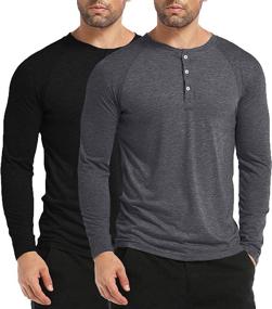 img 4 attached to CONFANDY Fashion Placket Henley Shirts Men's Clothing and Shirts