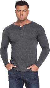 img 3 attached to CONFANDY Fashion Placket Henley Shirts Men's Clothing and Shirts