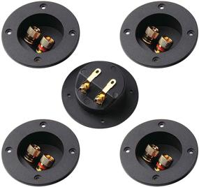 img 4 attached to 🔊 5-Pack Arroyner 3-Inch DIY Speaker Box Terminal Cup - 2-Way Speaker Box Binding Post Connector with Round Spring Cup