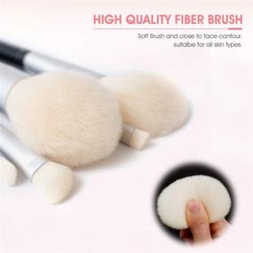 img 1 attached to 🖌️ FabHue Professional Makeup Brushes Set | Premium Synthetic Cosmetic Brush Set with Case | For Foundation Blending, Blush, Concealer, Eyeshadow, and Flawless Powder