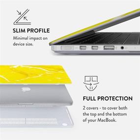 img 2 attached to 🍋 BURGA MacBook Pro 15-inch Case A1398 Retina Display NO CD-ROM (2012-2015), Neon Yellow Marble Citrus Stone Summer Vibes Cute for Girls Vibrant Bright