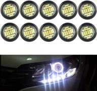 🚗 yuk 10x 12smd 12w eagle eye drl led rock lights - jeep atv off road truck trail rig lights, white logo