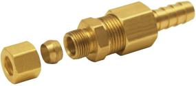 img 2 attached to 🔧 Brass Transmission Line Fitting: Derale 13031 5/16" Cooler Line to 3/8" NPT Hose Barb - Universal