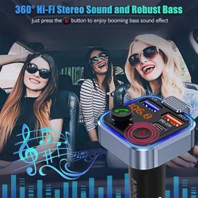 img 3 attached to 🚗 [Updated 2021] LENCENT FM Transmitter in-Car Adapter, Wireless Bluetooth 5.0 Radio Car Kit,Type-C PD 20W+ QC3.0 Fast USB Charger, Hands-Free Calling, Mp3 Player Receiver with Hi-Fi Bass Support U Disk