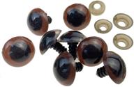 🔧 100pcs 16mm diameter brown plastic safety screw eyes craft eyes with washer for diy toy teddy bear puppet doll making accessories supply logo