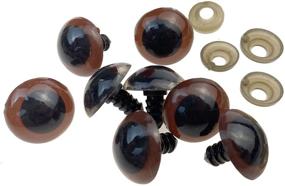 img 4 attached to 🔧 100PCS 16mm Diameter Brown Plastic Safety Screw Eyes Craft Eyes with Washer for DIY Toy Teddy Bear Puppet Doll Making Accessories Supply