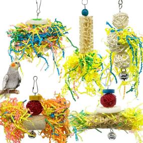 img 4 attached to 🐦 EBaokuup Bird Parrots Shredding Toys: Ultimate Enrichment for Parakeets, Cockatiels, Lovebirds, Conures & More!