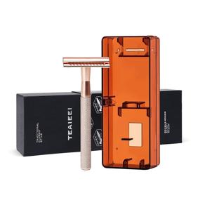 img 4 attached to 🌹 Ultimate Eco Metal Razor: Rose Gold Double Edge Safety Razor for Women, Reusable & Stylish Shaving Solution with Case and Stand - Fits All Double Edge Razor Blades