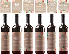 img 1 attached to 12 Rustic Wedding Milestone Wine Bottle Labels Stickers, Bridal Shower Gift, Bachelorette Party Present, Engagement Firsts for Newlywed Couple Ideas, Favors (WINE NOT INCLUDED)