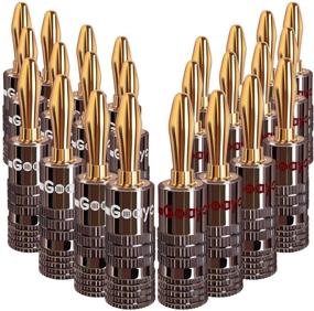 img 4 attached to Goaycer 24K Gold Plated Brass Banana Plug Speaker Connector - 4mm Compatible (12 Pairs, 24 Pieces)