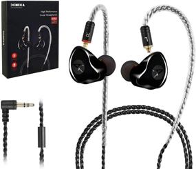 img 4 attached to 🎧 DCMEKA Dynamic Hybrid Wired Earbuds with in-Ear Monitor, Dual Driver Musicians' Earphones featuring MMCX Detachable Cables, Noise-Isolating HiFi Stereo Earbuds (Black)