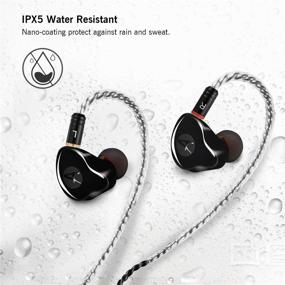 img 1 attached to 🎧 DCMEKA Dynamic Hybrid Wired Earbuds with in-Ear Monitor, Dual Driver Musicians' Earphones featuring MMCX Detachable Cables, Noise-Isolating HiFi Stereo Earbuds (Black)