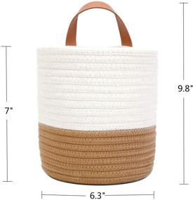img 2 attached to 🧺 Hanging Basket - Wall Hanging Baskets for Organizing and Decor - Woven Wall Basket for Hanging Storage - Small Wicker Wall Baskets - Hanging Planter Baskets 6.3" x 7" (White and Brown)