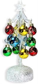 img 4 attached to 🎄 White Iridescent Glitter Tabletop Christmas Tree - 8 1/2" H with LED Lights & 12 Mini Ball Ornaments