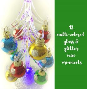 img 2 attached to 🎄 White Iridescent Glitter Tabletop Christmas Tree - 8 1/2" H with LED Lights & 12 Mini Ball Ornaments