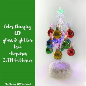 img 3 attached to 🎄 White Iridescent Glitter Tabletop Christmas Tree - 8 1/2" H with LED Lights & 12 Mini Ball Ornaments