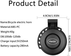 img 3 attached to NAPASA Electric Bike Horn: 100-120 DB Waterproof 4 Sound Modes with Rechargeable Battery - Electronic Bicycle Bell for Safety and Convenience