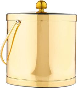 img 3 attached to 🧊 Kraftware Polished Brass Ice Bucket: Metal Lid, Double Wall, U.S.A. Made