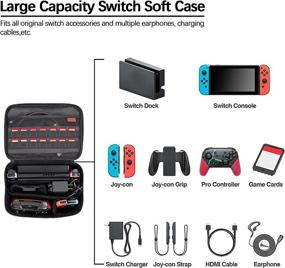 img 3 attached to 🎮 Horloy Mykit Carrying Case - Nintendo Switch Bag - Portable Soft Travel Protective Case - Large Space Storage Bag for Nintendo Switch Lite &amp; Accessories - Adjustable Shoulder Strap - Black