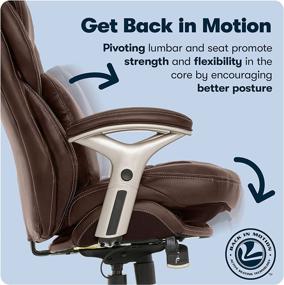 img 3 attached to 🪑 Serta Ergonomic Executive Office Chair - Adjustable Mid Back Design with Lumbar Support and Motion Technology in Chestnut Bonded Leather