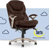 🪑 serta ergonomic executive office chair - adjustable mid back design with lumbar support and motion technology in chestnut bonded leather logo