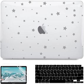 img 4 attached to ⭐️ G JGOO MacBook Air 13 Inch Case 2021-2018: Clear Hard Shell + Keyboard Cover + Screen Protector, Stars Design