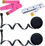 📏 4-pack measuring tape set for body cloth measurement - sewing tailor fabric measurements double-scale soft pink & white retractable tape measure with bonus black tape measure logo