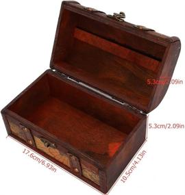img 3 attached to 🗺️ Map Pirate Treasure Chest Vintage Handmade Wooden Box Trinket Jewelry Storage Case - Home Decorative Handcrafted Container