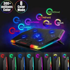 img 3 attached to 💻 POWERbeast RGB Laptop Cooling Pad for 15.6-17 inch Laptops - 5 Quiet Fans, 2 USB Ports, Pure Metal Panel - Cooling Stand for PC Mac
