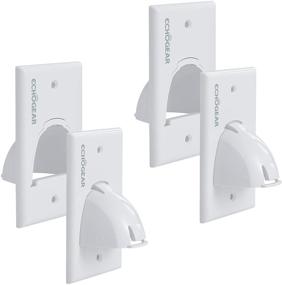 img 4 attached to 🔌 Echogear White In-Wall Cable Hider - 2 Pack Single Gang Pass Through Pair with Drywall Brackets - Organize up to 8 Low Voltage Cords Behind Walls - Easy Installation with Wall Template