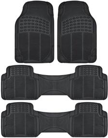 img 4 attached to 🚗 BDK Car SUV and Van Floor Rubber Mats - All Weather Protection, 3 Rows 4 Pieces, Heavy Duty (Black), Small - MT-783-781-BK_AMZCD