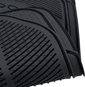 img 1 attached to 🚗 BDK Car SUV and Van Floor Rubber Mats - All Weather Protection, 3 Rows 4 Pieces, Heavy Duty (Black), Small - MT-783-781-BK_AMZCD